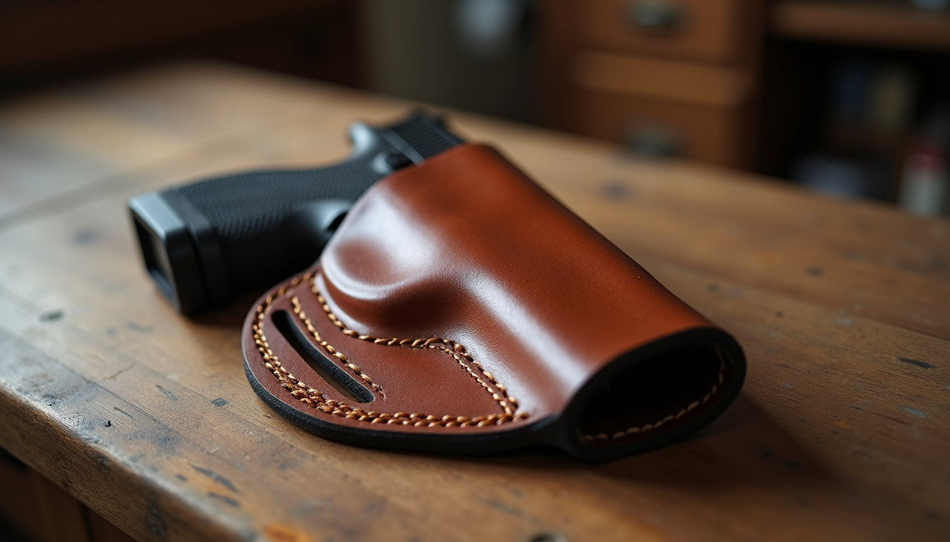 Custom leather holster designed for comfort and security
